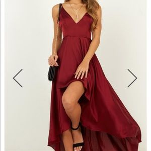 Showpo light the way dress wine